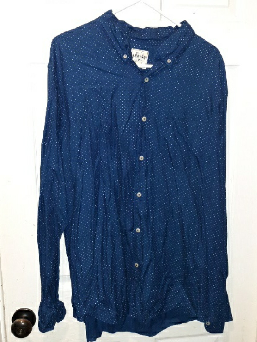 American Eagle Premium "Indigo" Classic Fit Pocket Long Sleeve Shirt 2016